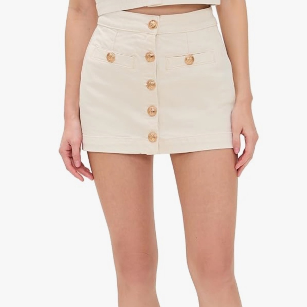 BLANKNYC Cream Button-Front‎ Mini Skirt – Size 29 (NWT)